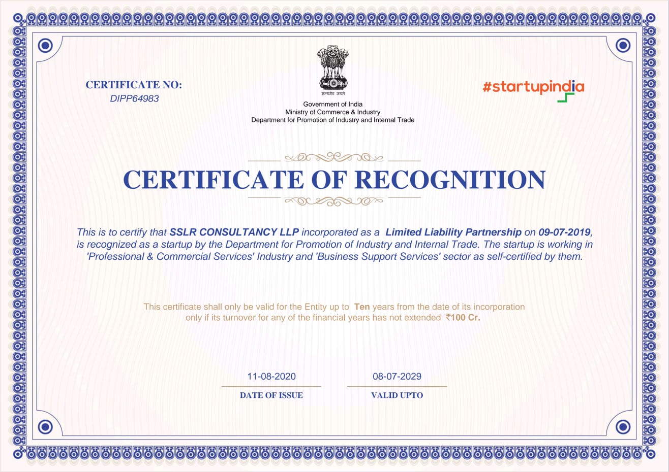 Certificate of Recognition