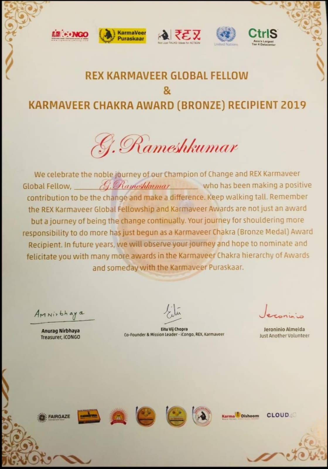 Global Leadership Recognition